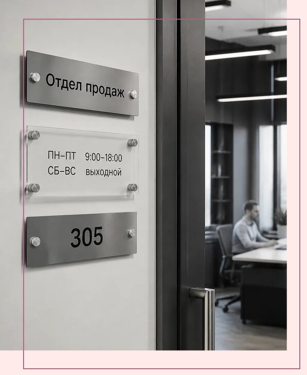 Офисные таблички на дверь в Костомукше по цене от 4999 р. | Аванза-Ктм